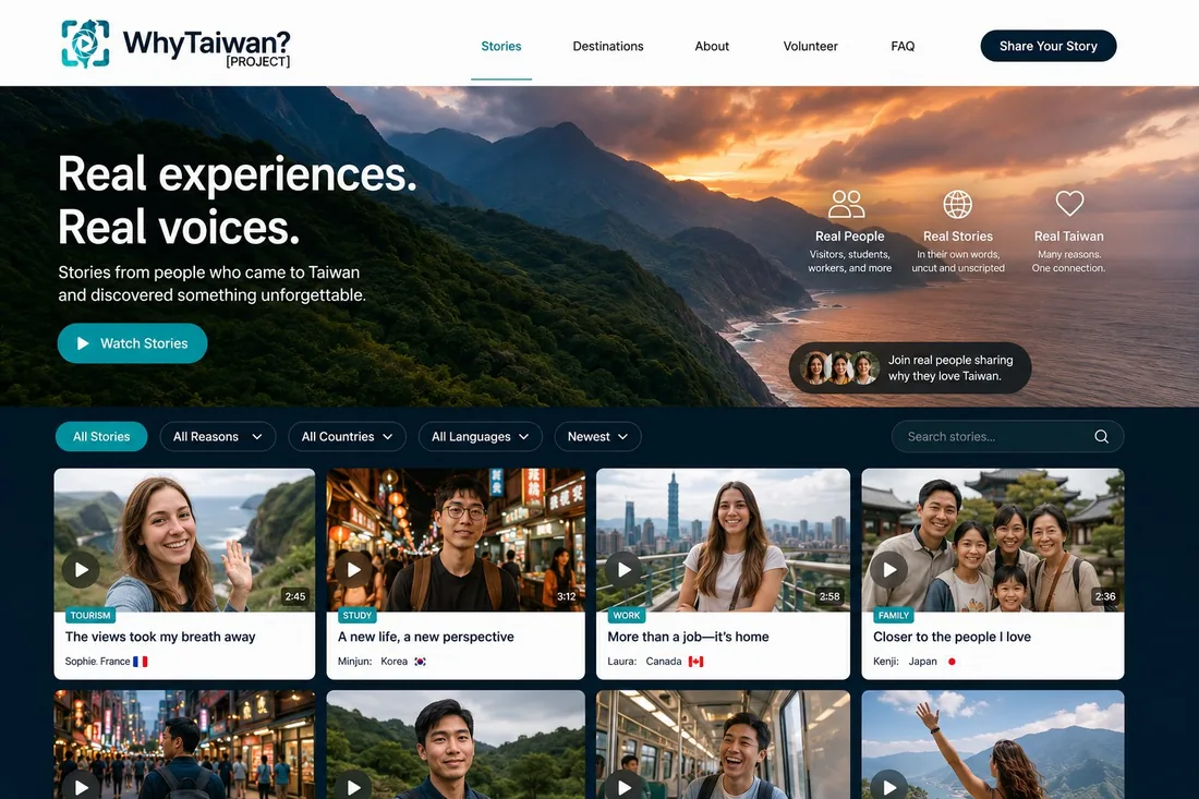 Actual preview of the upcoming WhyTaiwan story platform